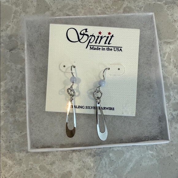 Spirit Jewelry - Teardrop and beaded silver pierced earrings